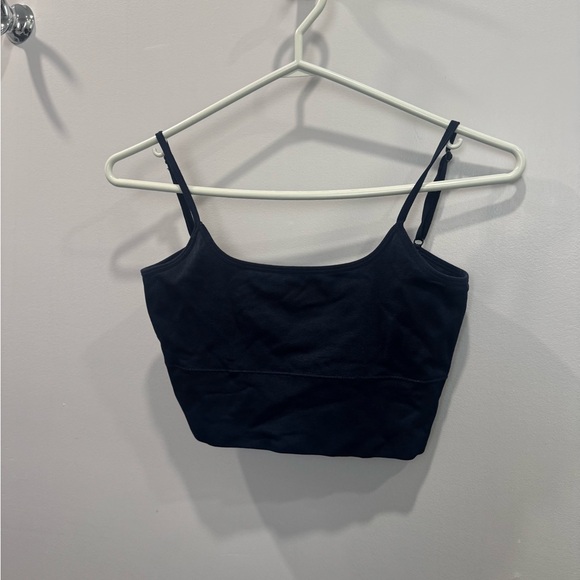 Garage cropped double-lined navy blue tank - Picture 4 of 6